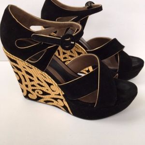 Marni black suede embellished platform sandal